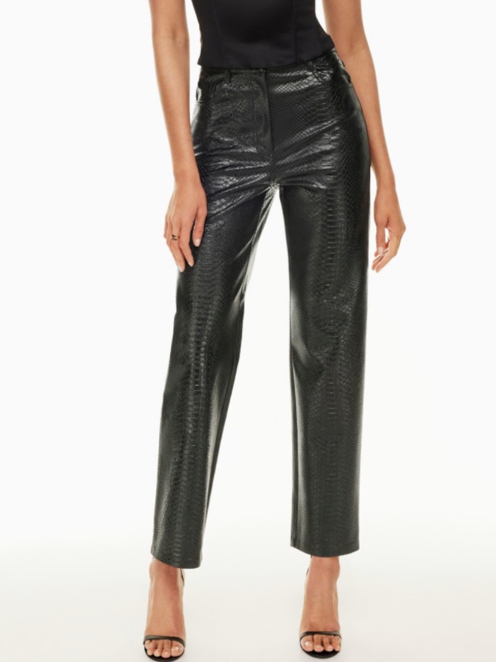 Iconic Wilfred The Melina™ Pant High-waisted Vegan Leather python pants! Size 2